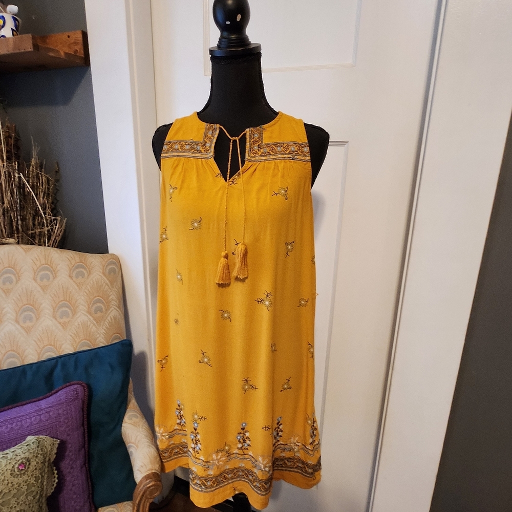 Loft Outlet Yellow Boho Dress